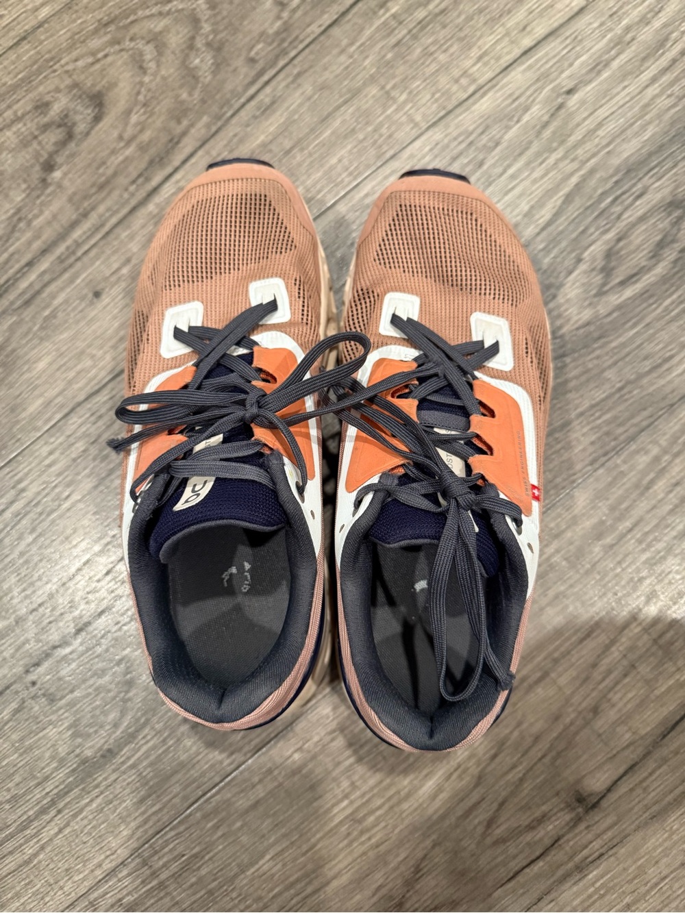 On Running Women's Athletic Sneakers - Peach Orange & Navy